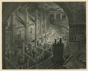 London felett vasúton alkotó: Gustave Dore