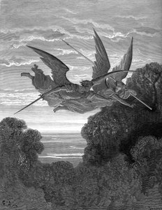 Elveszett paradicsom: Ithuriel és Zephon, Doré. alkotó: Gustave Dore