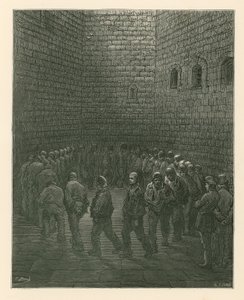 Foglyok a Newgate börtön gyakorlóudvarán alkotó: Gustave Dore