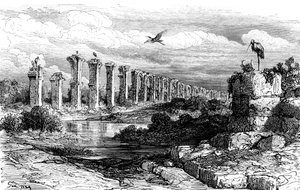 Római vízvezeték, Merida, Spanyolország, 19. század alkotó: Gustave Dore