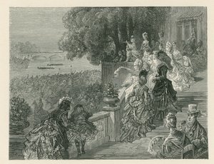 Nézők nézik a csónakversenyt alkotó: Gustave Dore