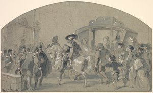 Street Scene recto, Sketches verso, c. 1848-49. alkotó: Gustave Dore