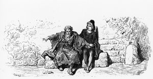 Az ókori tengerész az esküvői vendéggel, S.T. „The Rime of the Ancient Mariner” első oldala Coleridge, kiadó: Harper und Sons, New York, 1876 (fametszet)
