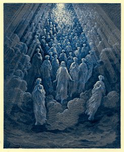 The Angels in the Planet Mercury, illusztráció a „The Dore Gallery”-ből, megjelent 1890 körül (digitálisan javított kép) alkotó: Gustave Dore