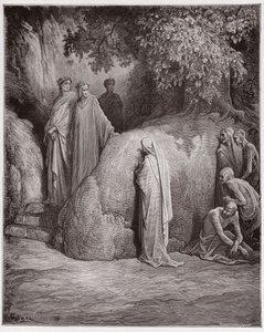 Az Isteni színjáték (La Divina Comedia, La Divine Comedie), Purgatorio, 23. ének: Dante felismeri Forese árnyalatát a falánkok között - Dante Alighieri (1265-1321) - Illusztráció: Gustave Dore (1832-1883) alkotó: Gustave Dore