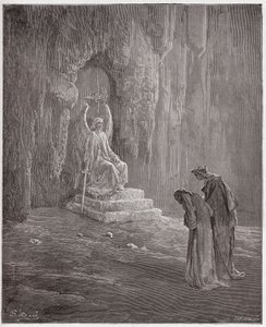 Az isteni színjáték (La Divina Comedia, La Divine Comedie), Purgatorio, 9. ének: Dante és Vergilius a Purgatórium kapuinál - Dante Alighieri (1265-1321) - Illusztráció: Gustave Dore (1832-1883) alkotó: Gustave Dore