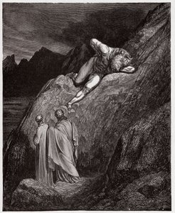 Az isteni színjáték (La Divina Commedia, La Divine Comedie), Pokol, 12. ének: A Minotaurusz az összetört sziklán - Dante Alighieri (1265-1321) - Illusztráció: Gustave Dore (1832-1883) alkotó: Gustave Dore