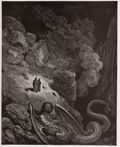 Isteni színjáték (La Divina Commedia, La Divine Comedie), Inferno, 17. ének: Geryon, a megtévesztés jelképe - Dante Alighieri (1265-1321) - Illusztráció: Gustave Dore (1832-1883) alkotó: Gustave Dore