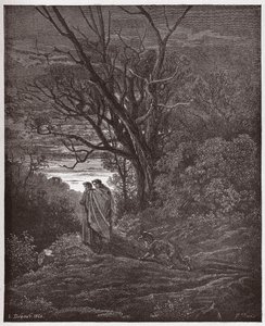 Az isteni színjáték (La Divina Commedia, La Divine Comedie), Inferno, 1. ének: Feltűnik a nőstényfarkas - Dante Alighieri (1265-1321) - Illusztráció: Gustave Dore (1832-1883) alkotó: Gustave Dore