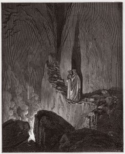 Az isteni színjáték (La Divina Commedia, La Divine Comedie), Inferno, 26. ének: Az Ulysses és Diomedes lángoló szellemei - Dante Alighieri (1265-1321) - Illusztráció: Gustave Dore (1832-1883) alkotó: Gustave Dore