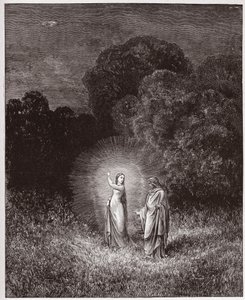 Az isteni színjáték (La Divina Commedia, La Divine Comedie), Pokol, 2. ének: Beatrice és Vergilius - Dante Alighieri (1265-1321) - Illusztráció: Gustave Dore (1832-1883) alkotó: Gustave Dore