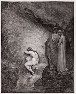 Az isteni színjáték (La Divina Commedia, La Divine Comedie), Inferno, 30. ének: Mirha, vérfertőzésért elítélt - Dante Alighieri (1265-1321) - Illusztráció: Gustave Dore (1832-1883) alkotó: Gustave Dore