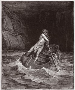 Az isteni színjáték (La Divina Commedia, La Divine Comedie), Inferno, 3. ének: Charon (Caron) az Acheron folyón - Dante Alighieri (1265-1321) - Illusztráció: Gustave Dore (1832-1883) alkotó: Gustave Dore