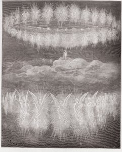 Az isteni színjáték (La Divina Commedia, La Divine Comedie), Paradiso, 12. ének: Megdicsőült lelkek gyűrűi a napon - Dante Alighieri (1265-1321) - Illusztráció: Gustave Dore (1832-1883) alkotó: Gustave Dore