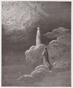 Az isteni színjáték (La Divina Commedia, La Divine Comedie), Paradiso, 14. ének: Dante és Beatrice a Mars szférájába fordította - Dante Alighieri (1265-1321) - Illusztráció: Gustave Dore (1832-1883) alkotó: Gustave Dore