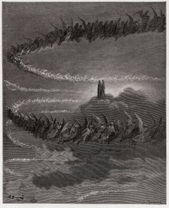 Az isteni színjáték (La Divina Commedia, La Divine Comedie), Paradiso, 18. ének: A Jupiter szférájában az áldott lelkek köröznek, és betűket formálnak - Dante Alighieri (1265-1321) - Illusztráció: Gustave Dore (1832-1883) alkotó: Gustave Dore