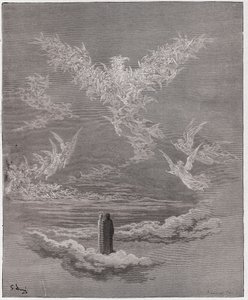 Az isteni színjáték (La Divina Commedia, La Divine Comedie), Paradiso, 19. ének: Az áldott lelkek sast formálnak az égen - Dante Alighieri (1265-1321) - Illusztráció: Gustave Dore (1832-1883) alkotó: Gustave Dore