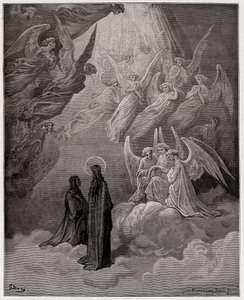 Az isteni színjáték (La Divina Commedia, La Divine Comedie), Paradiso, 20. ének: A világító lelkek énekelnek - Dante Alighieri (1265-1321) - Illusztráció: Gustave Dore (1832-1883) alkotó: Gustave Dore