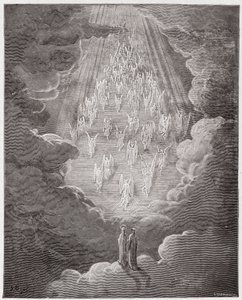 Az isteni színjáték (La Divina Commedia, La Divine Comedie), Paradiso, 21. ének: Beatrice és Dante a Szaturnusz szférájában - Dante Alighieri (1265-1321) - Illusztráció: Gustave Dore (1832-1883) alkotó: Gustave Dore