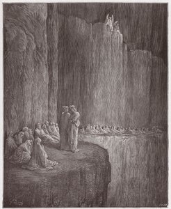 Az Isteni színjáték (La Divina Commedia, La Divine Comedie), Purgatorio, 13. ének: Sapia megtisztítja bűnös életét - Dante Alighieri (1265-1321) - Illusztráció: Gustave Dore (1832-1883) alkotó: Gustave Dore
