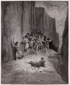 Az isteni színjáték (La Divina Commedia, La Divine Comedie), Purgatorio, 15. ének: Dante látomása István megkövezésével - Dante Alighieri (1265-1321) - Illusztráció: Gustave Dore (1832-1883) alkotó: Gustave Dore