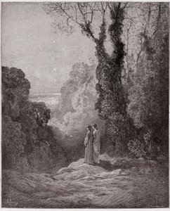 Az isteni színjáték (La Divina Commedia, La Divine Comedie), Purgatorio, 1. ének: A költők a Vénusz szépségét nézik a reggeli égbolton - Dante Alighieri (1265-1321) - Illusztráció: Gustave Dore (1832-1883) alkotó: Gustave Dore
