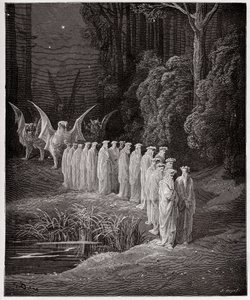 Az isteni színjáték (La Divina Commedia, La Divine Comedie), Purgatorio, 29. ének: A 24 vén az apokaliptikus körmenetben - Dante Alighieri (1265-1321) - Illusztráció: Gustave Dore (1832-1883) alkotó: Gustave Dore