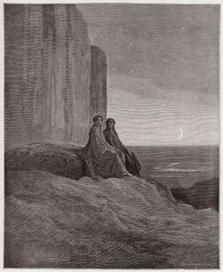 Az isteni színjáték (La Divina Commedia, La Divine Comedie), Purgatorio, 9. ének: Alkonyat - Dante Alighieri (1265-1321) - Illusztráció: Gustave Dore (1832-1883) alkotó: Gustave Dore
