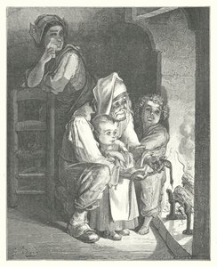 La Fontaine meséi: (metszet): A paraszt és a kígyó (metszet) alkotó: Gustave Dore