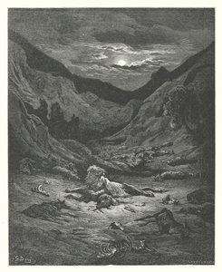 La Fontaine meséi: Fontaine: Az oroszlán (metszet) alkotó: Gustave Dore