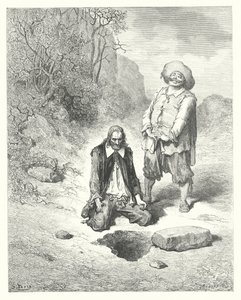 La Fontaine meséi: Fontaine: A fösvény, aki elvesztette kincsét (metszet) alkotó: Gustave Dore