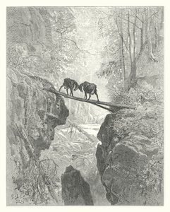 La Fontaine meséi: Fontaine: A két kecske (metszet) alkotó: Gustave Dore