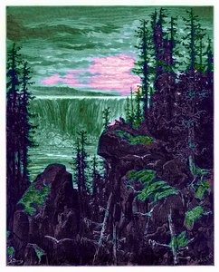 The Falls of Niagara, illusztráció a „The Dore Gallery”-ből, A. Sargent metszete, megjelent 1890 körül (digitálisan javított kép) alkotó: Gustave Dore