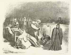 Az inkvizíció - Kínzás vízzel (mélynyomás) alkotó: Gustave Dore