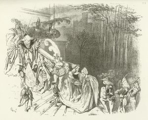 A kastély urai és hölgyei. 16. század eleje (mélynyomás) alkotó: Gustave Dore