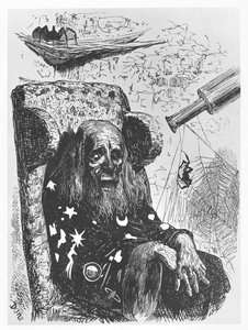 Herr Trippa asztrológus, illusztráció a „Gargantua és Pantagruel” című művéből, François Rabelais alkotó: Gustave Dore