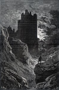 A félelem vára – Gustave Doré félelemillusztrációja, metszet alkotó: Gustave Dore