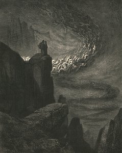 A pokol viharos robbanása nyugtalan dühvel hajtja a szellemeket, c1890. alkotó: Gustave Dore