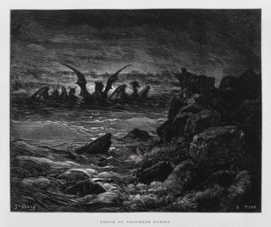 Dániel próféta látomása, Illusztráció a Dore Bibliából alkotó: Gustave Dore