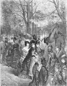 „Zoological Gardens – The Parrot Walk”, 1872. alkotó: Gustave Dore
