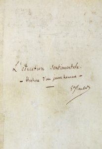 Szentimentális nevelés (egy fiatalember története): Gustave Flaubert regénye kéziratának első oldala, szerzői aláírás - BHVP, Párizs alkotó: Gustave Flaubert