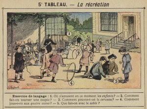 La rekreáció (színes litho) alkotó: Gustave Fraipont