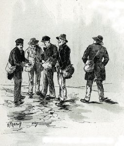 Utcai szivar- és cigarettaborravalók, Maubert negyed, Párizs Gustave Fraipont (1849-1923) rajza Saint-Juirs „La seine a travers Paris” című művéből merít