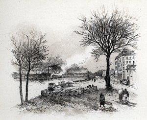 Ivry sur Seine (Ivry-sur-Seine) látványa Gustave Fraipont (1849-1923) rajza Saint-Juirs-ból alkotó: Gustave Fraipont