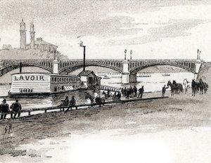 Kilátás a párizsi Grenelle-hídra Gustave Fraipont (1849-1923) rajza Saint-Juirs-ból alkotó: Gustave Fraipont