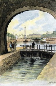 Kilátás a párizsi Saint Martin-csatorna zsilipjére Gustave Fraipont (1849-1923) rajza Saint-Juirs „La seine a travers Paris” című művéből alkotó: Gustave Fraipont