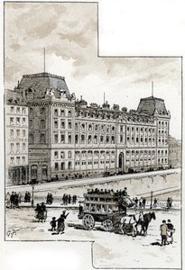 Kilátás a rendőrségre a quai des golfevres-en, Párizs Gustave Fraipont (1849-1923) rajza Saint-Juirs-ból