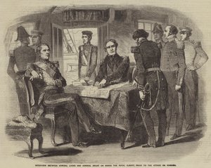 Interjú Lyons admirális és Bruat admirális között a Royal Albert fedélzetén, a Kinburn elleni támadás előtt alkotó: Gustave Janet