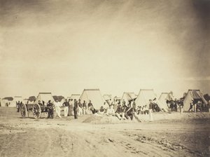 Tüzérségi tábor, Camp de Chalons, 1857. alkotó: Gustave Le Gray
