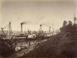 S. A. Ismaïl pasa ünnepe LL hajóin. A. les princeshez 1867. január. alkotó: Gustave Le Gray